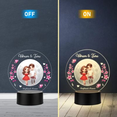 Personalized Best Friends Forever Theme LED Night Light, Custom with Names, Warm White Light Gift for Best Friend